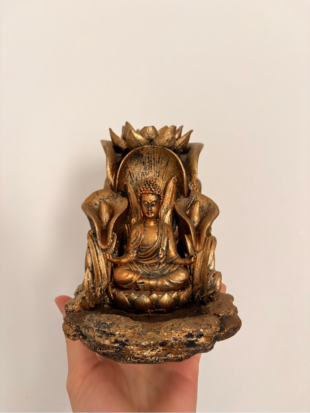 Gold Buddha Waterfall Incense Holder AS IS